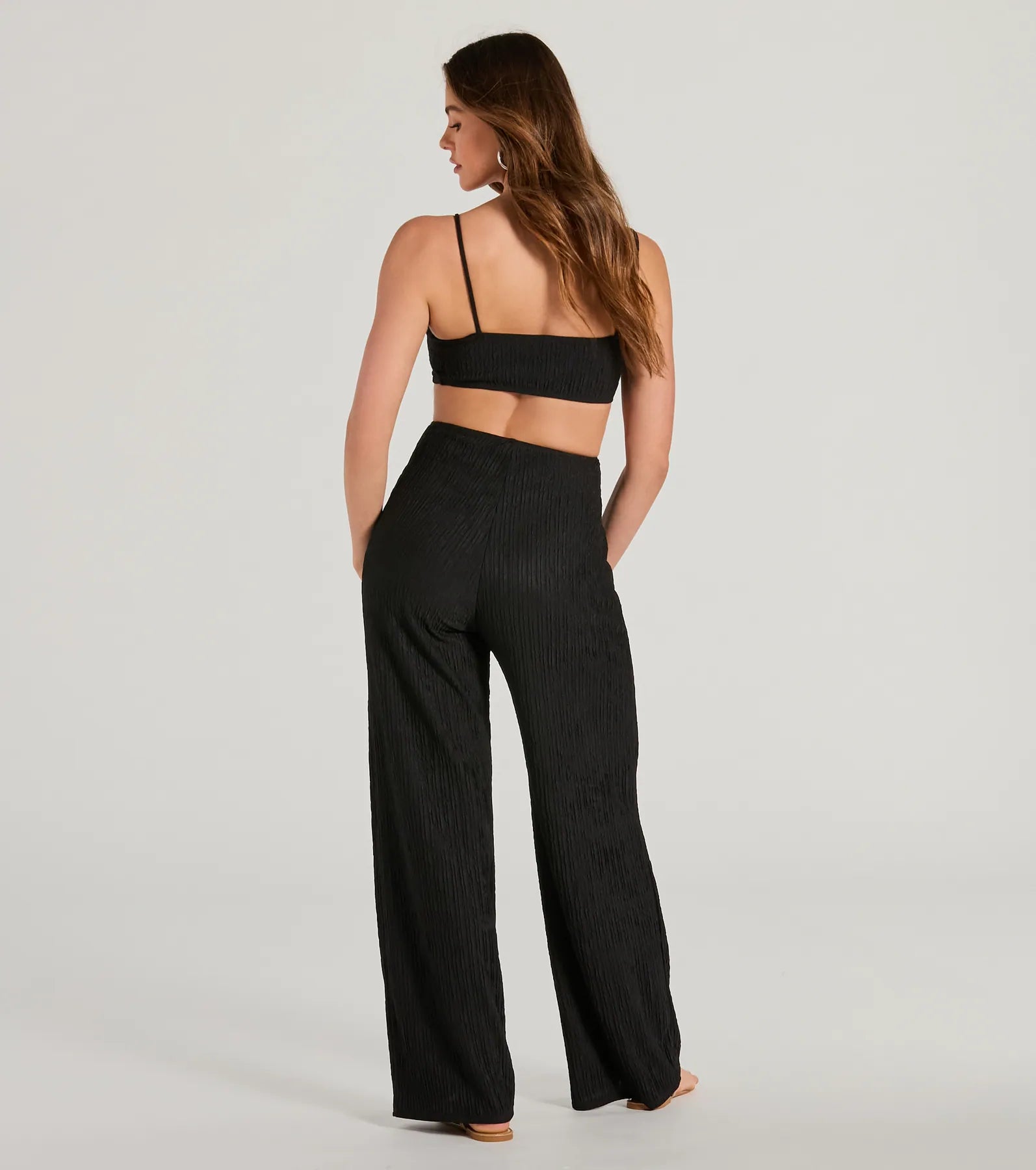 Flawless Vibes V-Neck Cutout Wide-Leg Jumpsuit - Image 6
