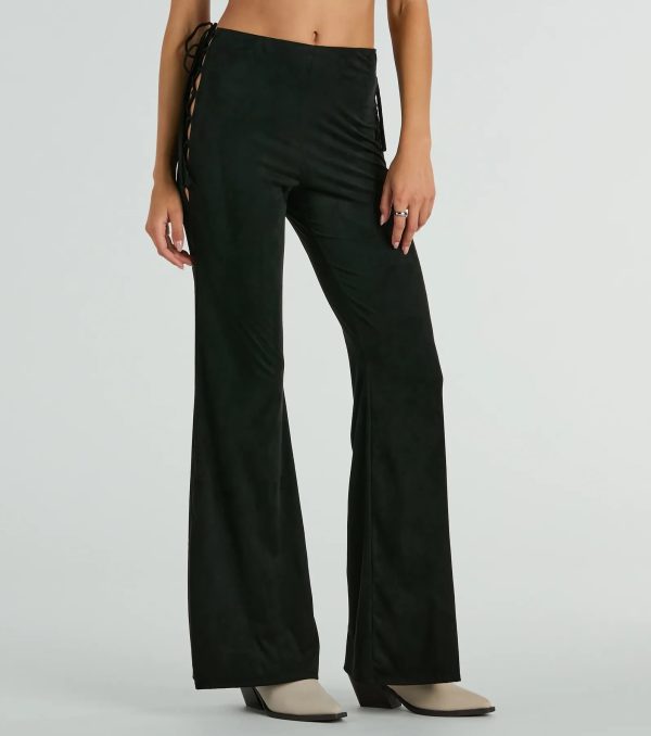 All Laced-Up Flare Faux Suede Pants - Image 6