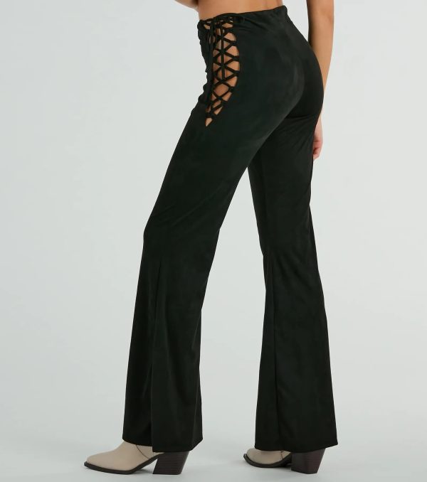 All Laced-Up Flare Faux Suede Pants - Image 7