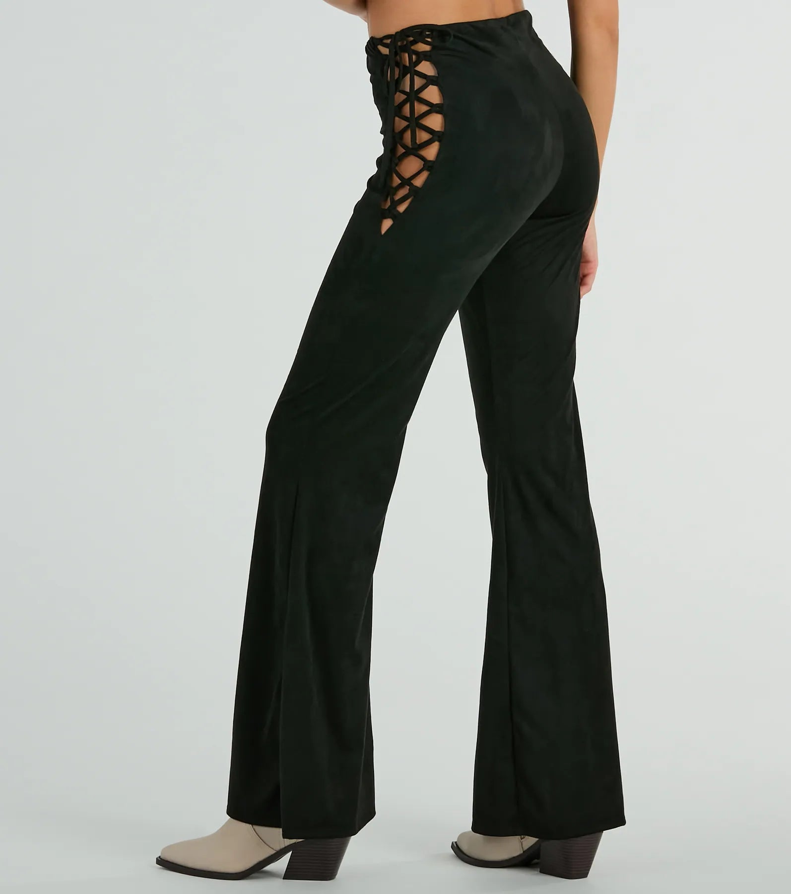 All Laced-Up Flare Faux Suede Pants - Image 7