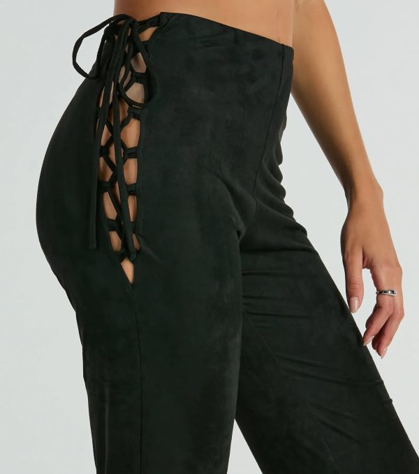 All Laced-Up Flare Faux Suede Pants - Image 8