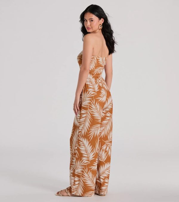 Prep For Paradise Strapless Tropical Jumpsuit - Image 2