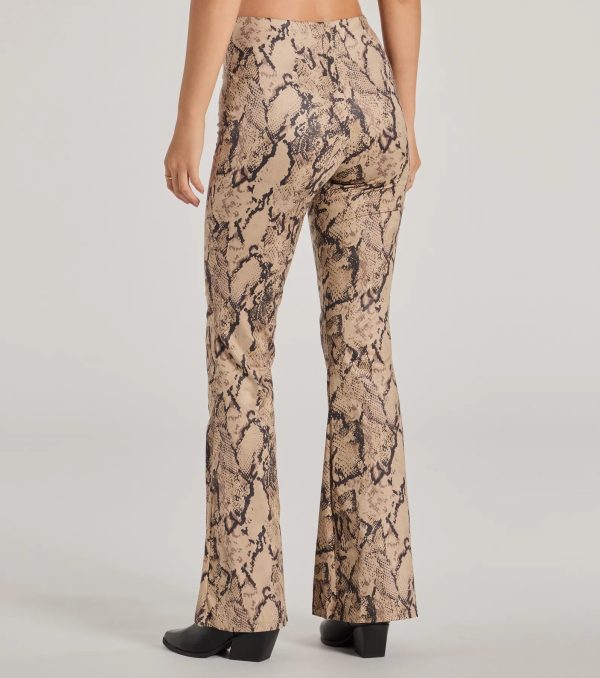Slither In Style High Rise Snake Print Flare Pants - Image 2