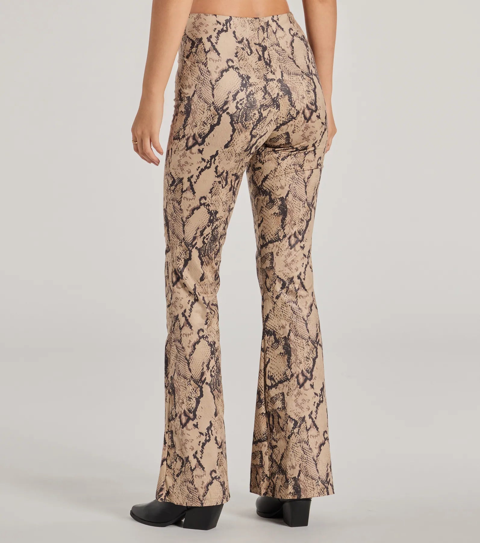 Slither In Style High Rise Snake Print Flare Pants - Image 2