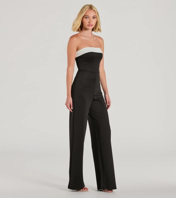 Thinking Out Loud Strapless Wide-Leg Jumpsuit - Image 4
