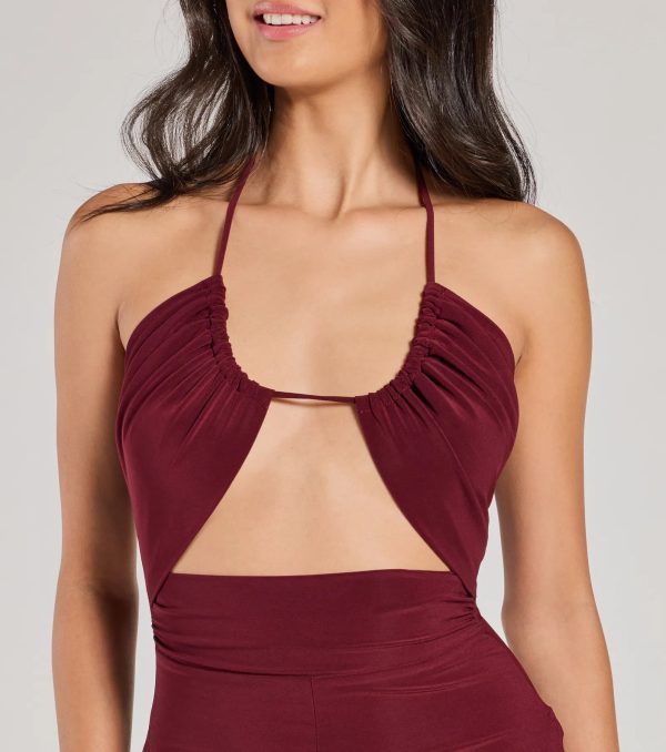 Enticing Sass Halter Cutout Wide-Leg Jumpsuit - Image 3