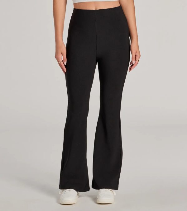 Laidback Look Ribbed Knit Flare Pants - Image 4