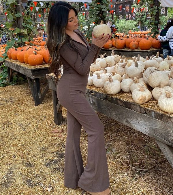 Feelin' Comfy Ribbed Knit Flare Pants - Image 2