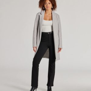 Modern Muse Ponte Knit Belted Tapered Pants