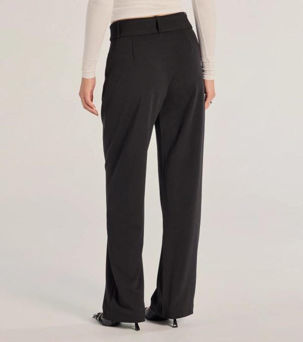 Sleek Impression Belted Straight-Leg Trouser Pants - Image 3