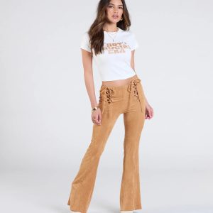 A Dose Of Attitude Lace-Up Flare Pants