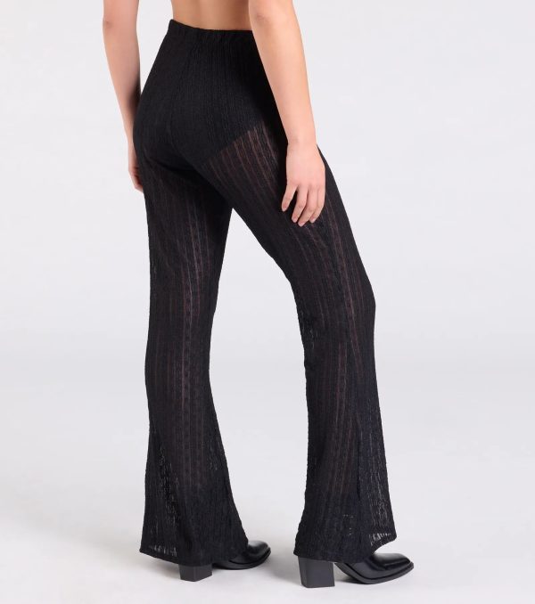 Bohemian Chic Sheer Lace Flare Pants - Image 2