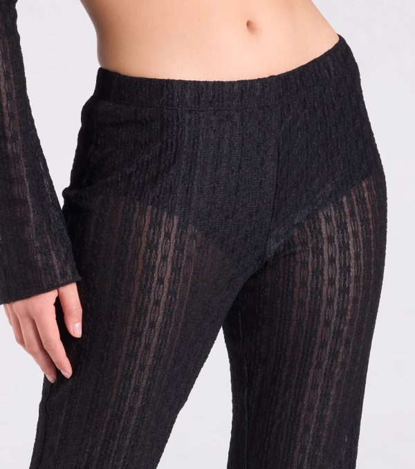 Bohemian Chic Sheer Lace Flare Pants - Image 3
