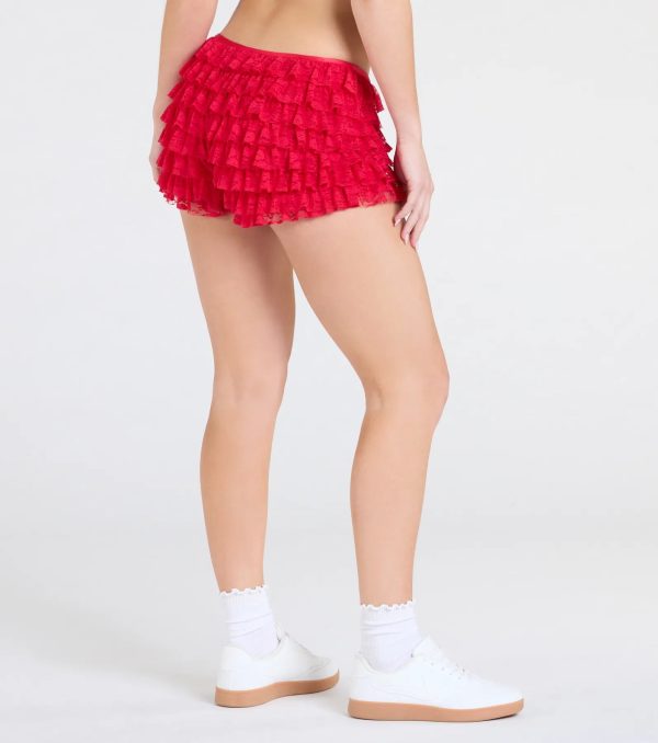 Chic Fairytale Tiered Lace Hot Shorts - Image 25