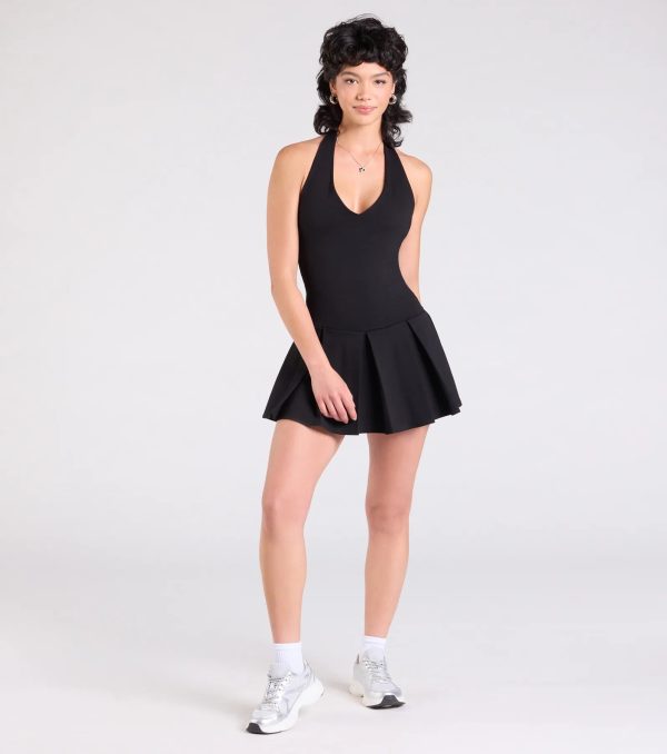 Flirty Flair Halter Pleated Romper - Image 3