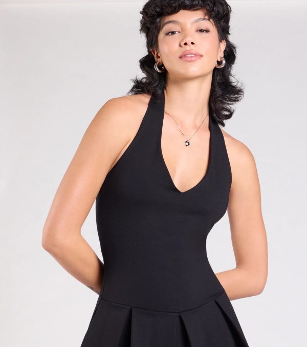 Flirty Flair Halter Pleated Romper - Image 4
