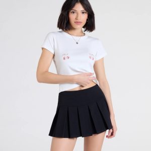 School's Out High-Rise Pleated Ponte Skort