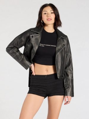 Flirty Vibes Ruffled Knit Hot Shorts