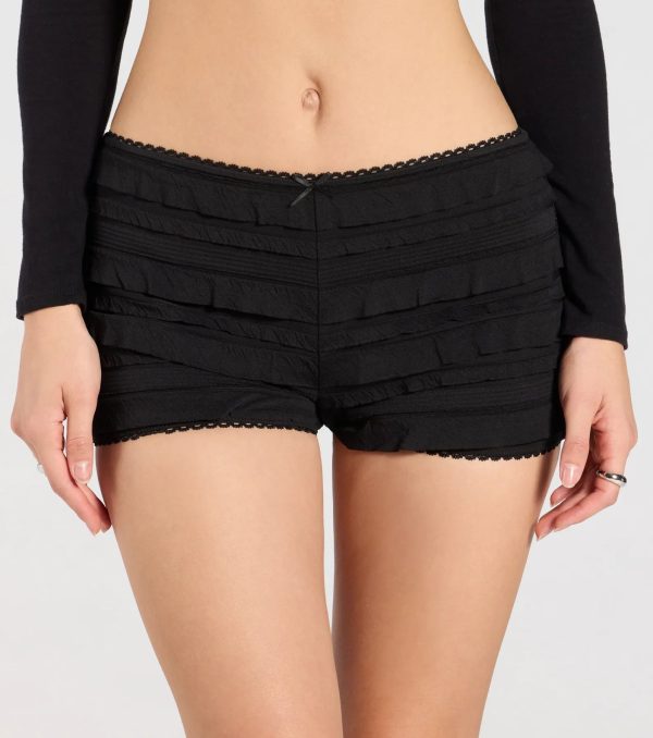 Flirty Vibes Ruffled Knit Hot Shorts - Image 4