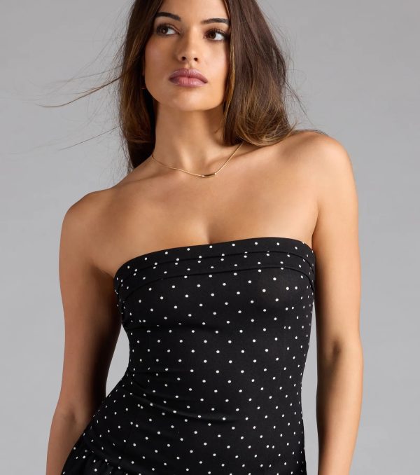 Classic Cutie Polka Dot Ruffled Knit Romper - Image 3