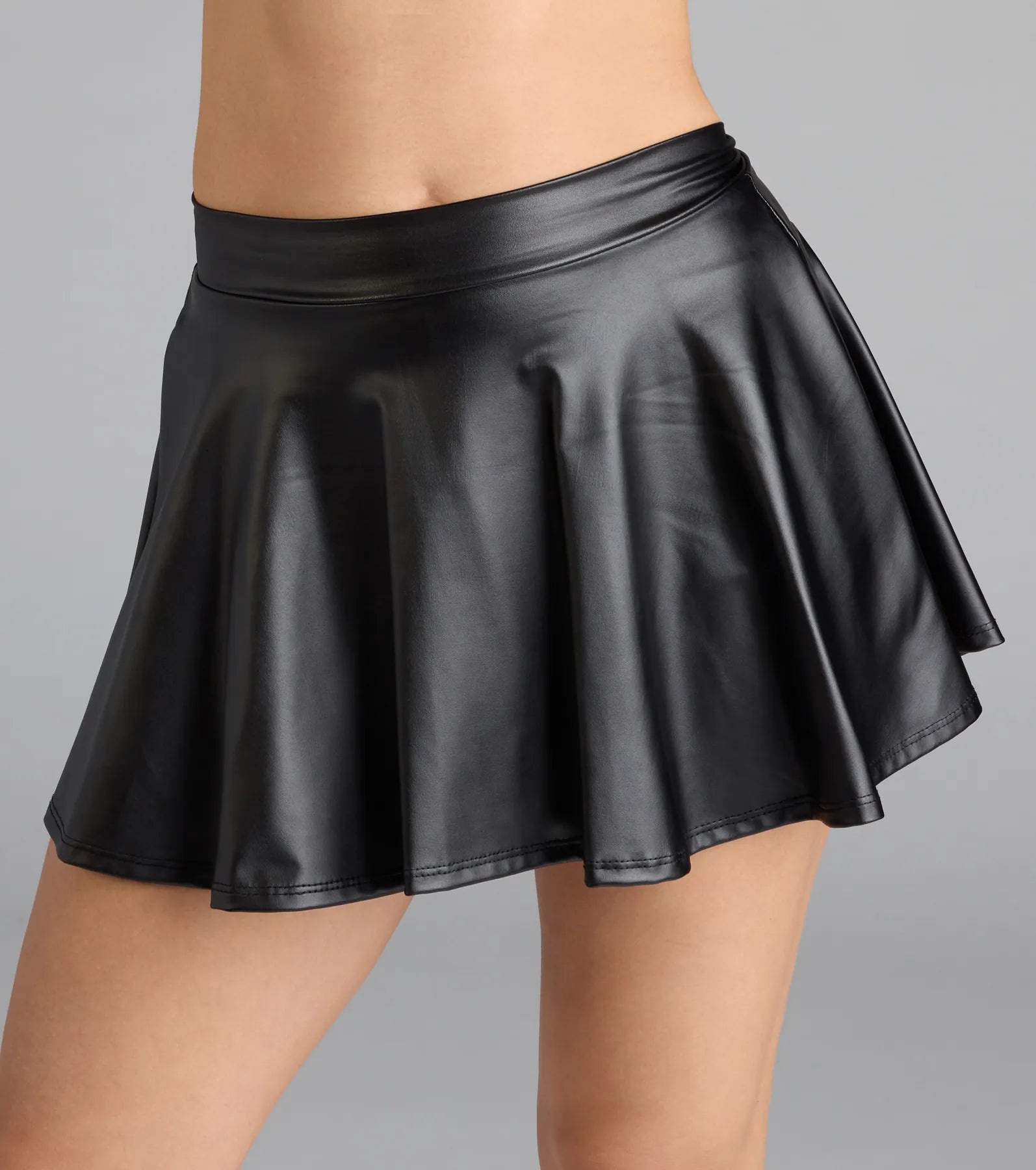 Made To Standout Faux Leather A-Line Skort - Image 3
