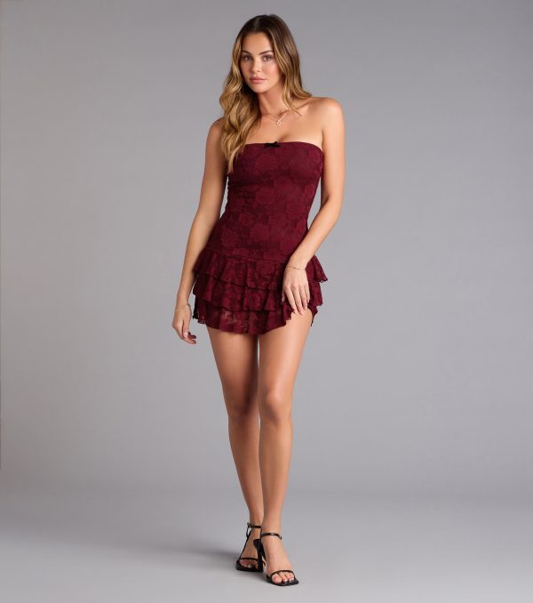 Crush On You Lace Ruffle Romper - Image 3