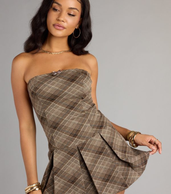 Ace The Look Plaid Pleated Romper - Image 4