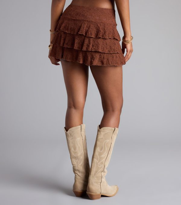 Charming Allure Drop Waist Tiered Lace Skort - Image 16