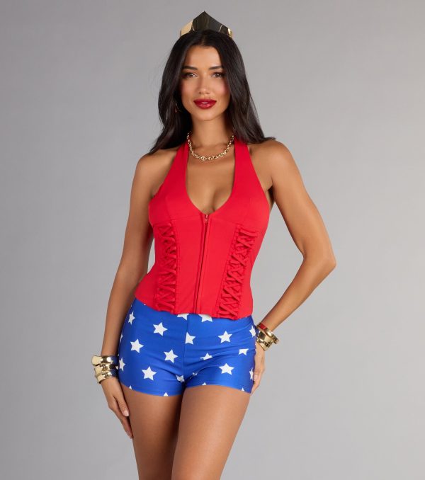 Lady Justice Star Print Shorts - Image 4