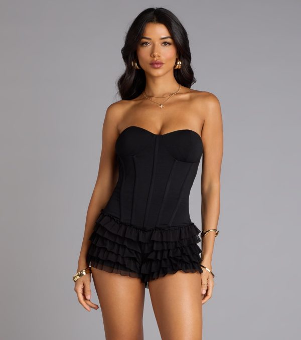Playful Trouble Lace-Up Ruffle Romper - Image 5