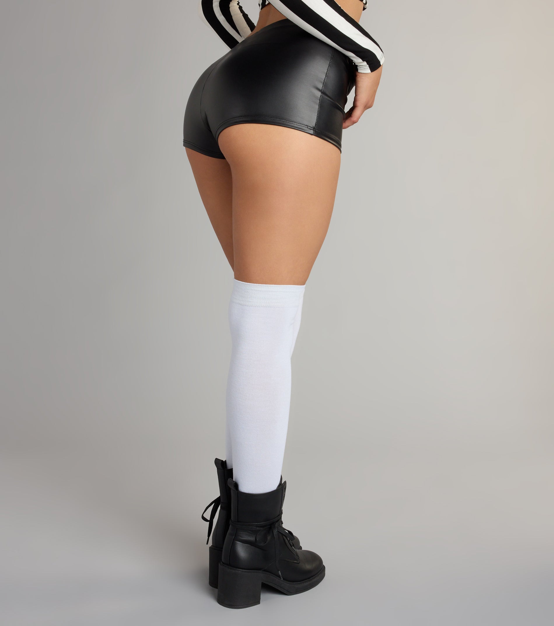 Bold Energy Faux Leather Hot Shorts - Image 2