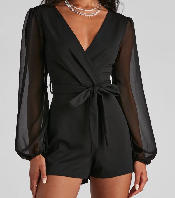 Perfectly Poised Plunging Chiffon Romper - Image 8