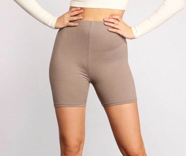 Brushed Knit Biker Shorts - Image 7