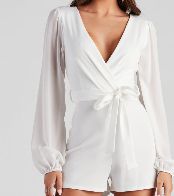 Perfectly Poised Plunging Chiffon Romper - Image 4
