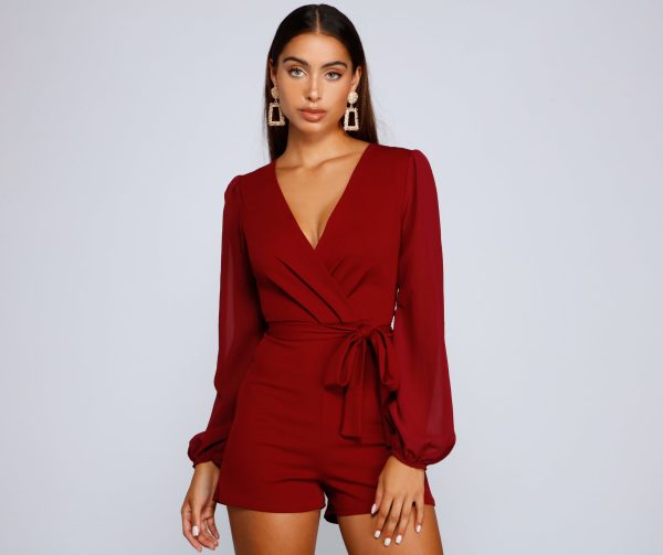 Perfectly Poised Plunging Chiffon Romper - Image 13