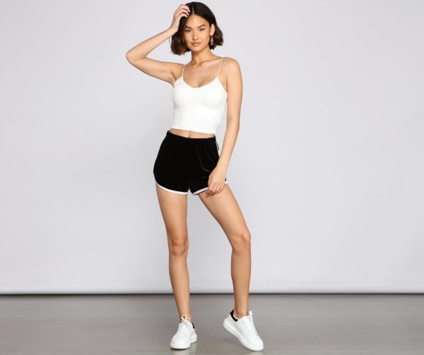Keep It Trendy Velvet Shorts - Image 2