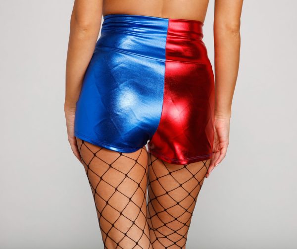 Harlequin Baddie Metallic Hot Shorts - Image 4