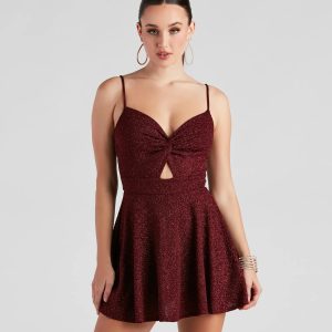 Twisted Style Glitter Skater Romper