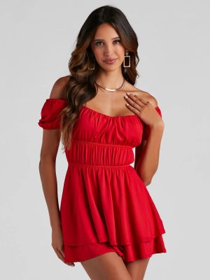 Flirty Style Ruched Romper