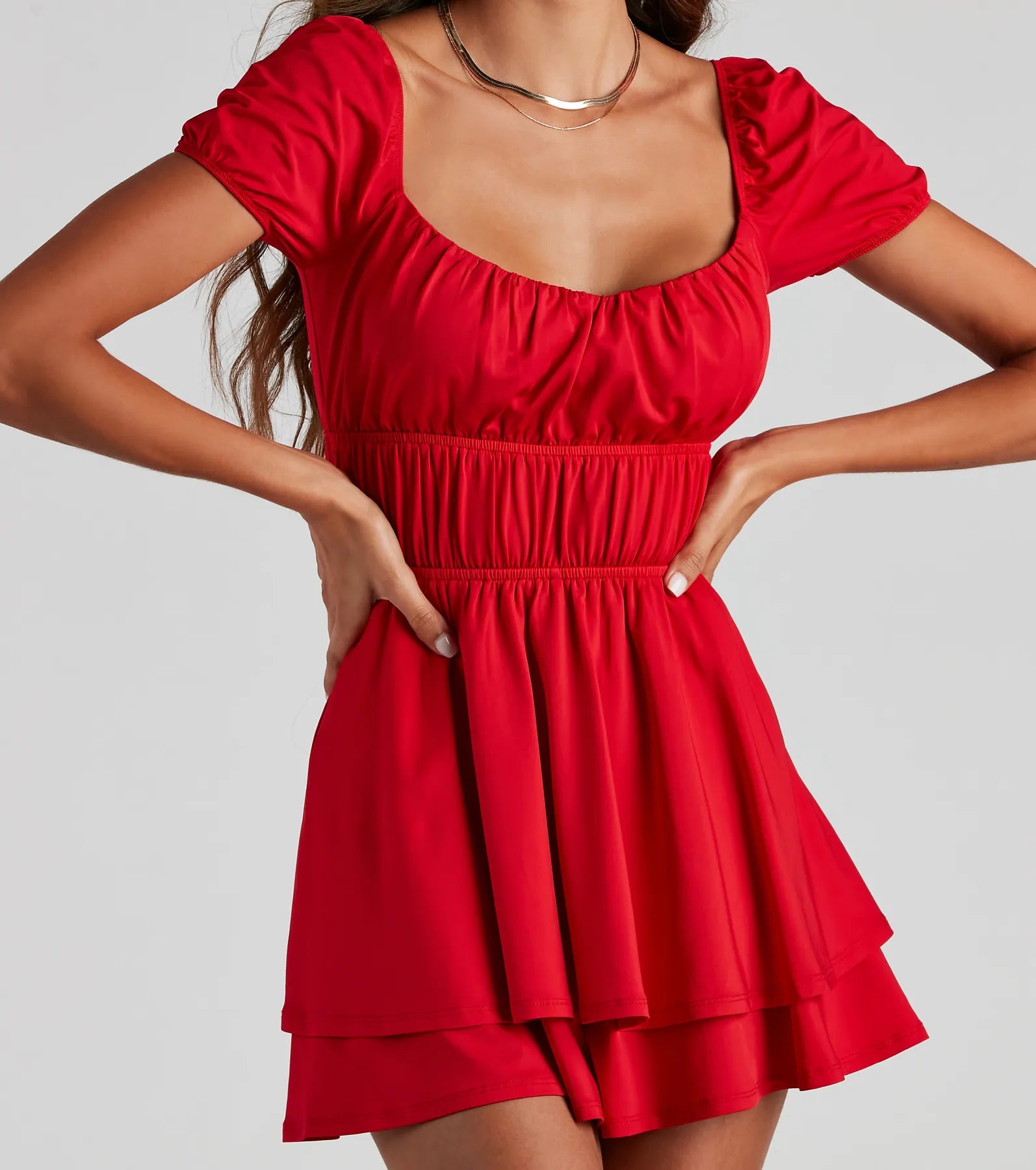 Flirty Style Ruched Romper - Image 5