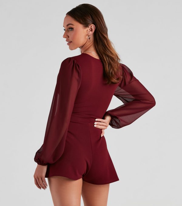 Pardon Me Crepe Faux Wrap Romper - Image 2