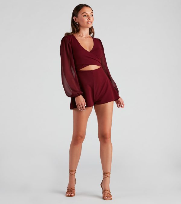 Pardon Me Crepe Faux Wrap Romper - Image 3