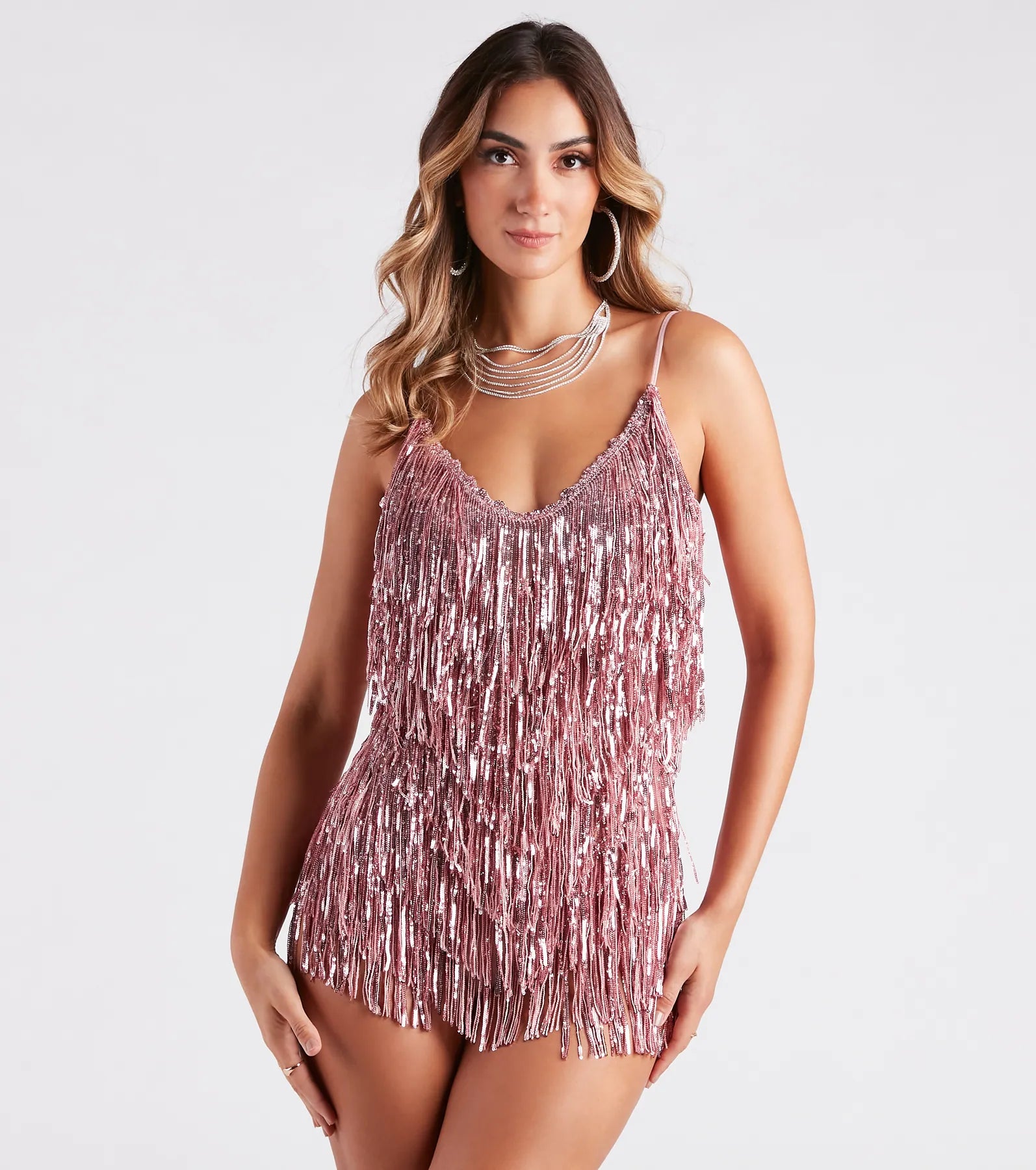 Spark Up The Glamour Sequin Fringe Romper - Image 5