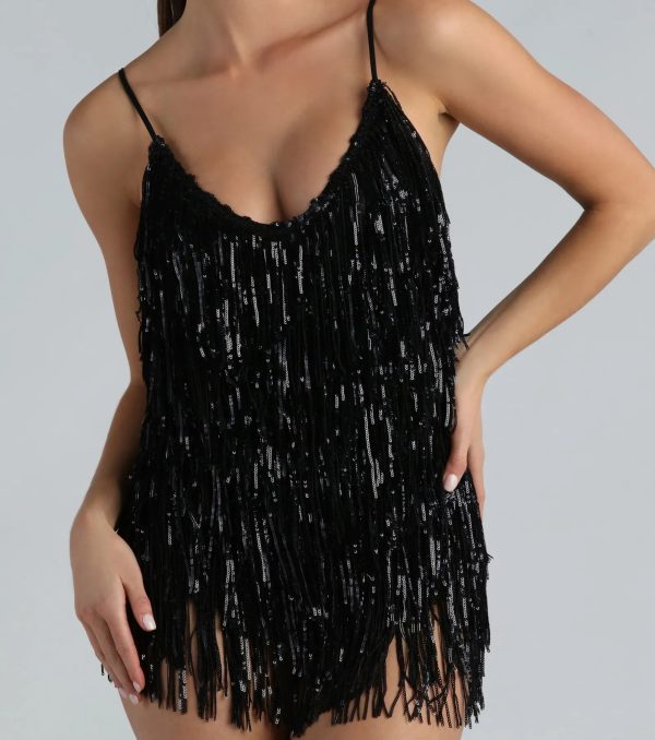 Spark Up The Glamour Sequin Fringe Romper - Image 12