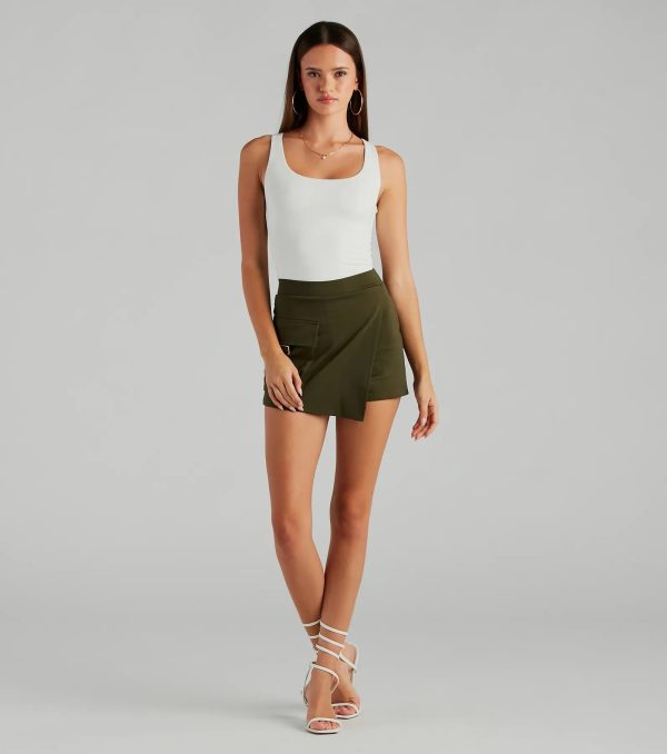 Style Notes Ponte Cargo Mini Skort - Image 4