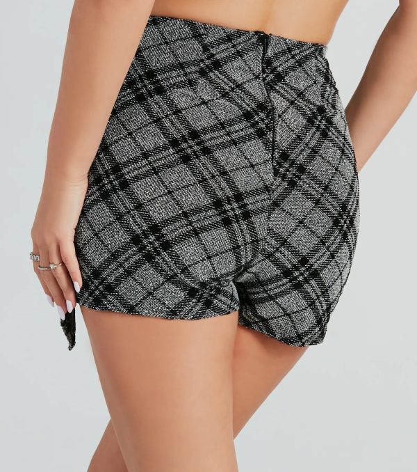 Preppy Plaid Babe High Rise Slit Skort - Image 3