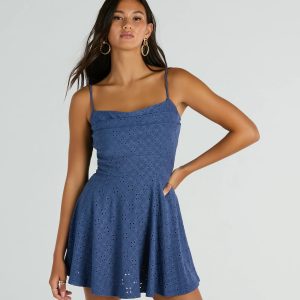 In My Sweet Era Cowl Neck Eyelet Lace Romper