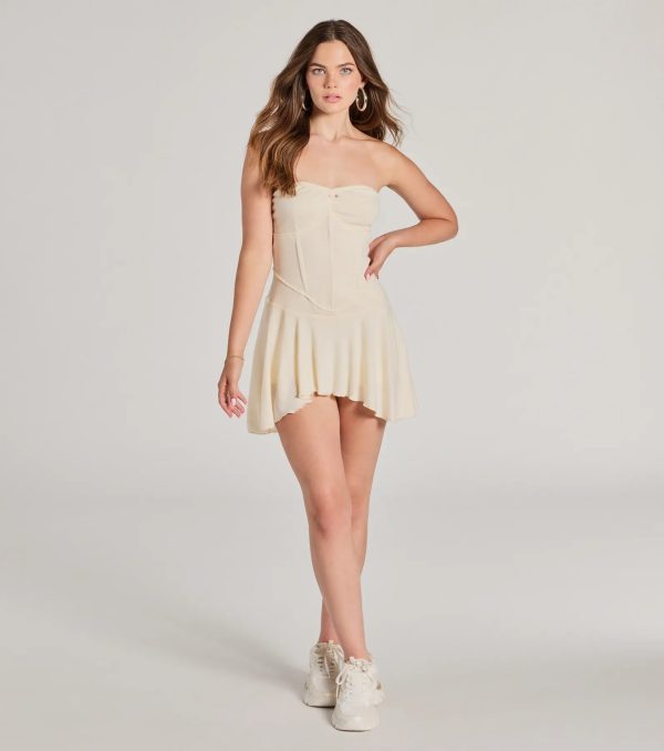 Sweet Allure Strapless Drop Waist Skater Romper - Image 5