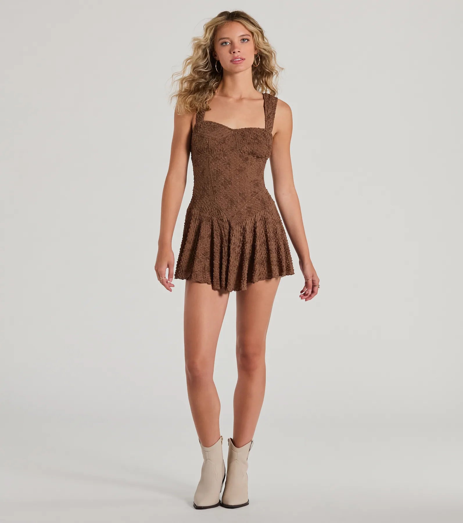 Ain't It Cute Sweetheart Ruffled Skater Romper - Image 3