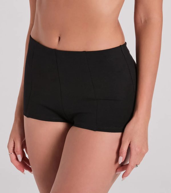 Make It Hot High Rise Ponte Micro Shorts - Image 4